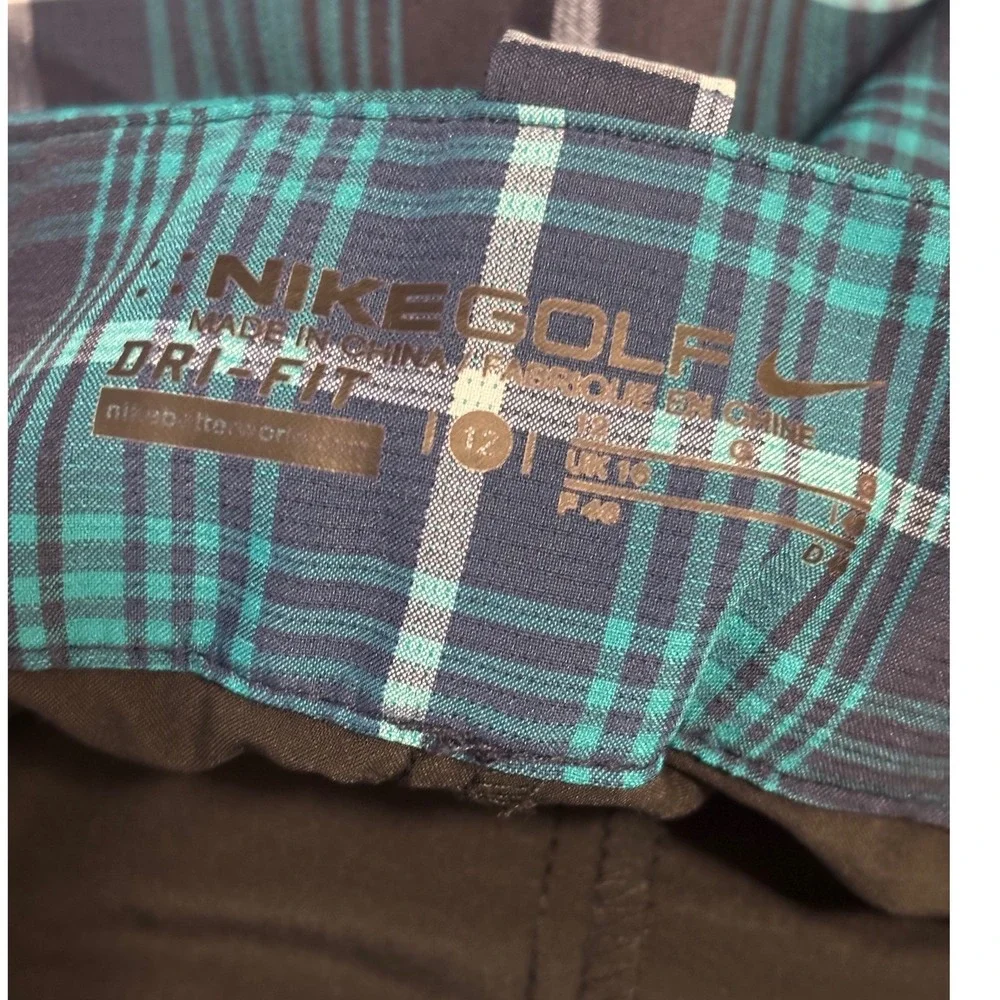 Nike Dri-Fit Womens Golf Skort 12 Blue Plaid Athletic Skirt Preppy Golf Tennis